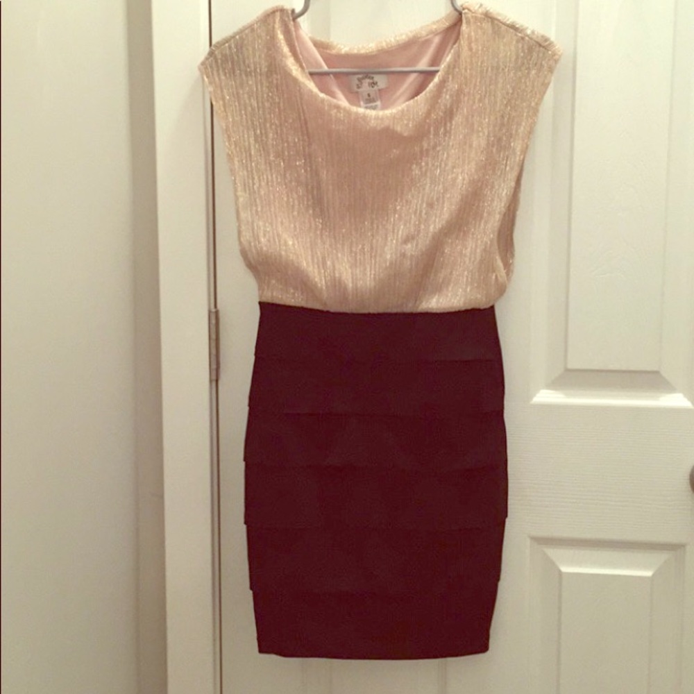 Black and gold dress
